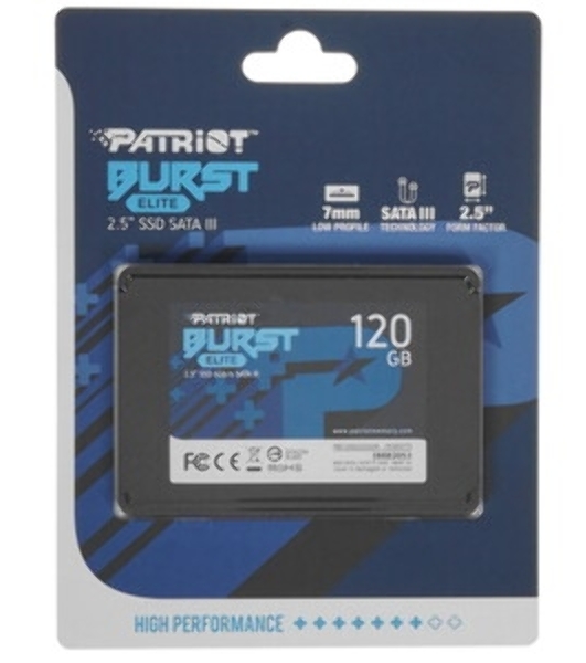Накопитель SSD Patriot Burst Elite, 120Gb, SATA, 2.5', R/W 450/320