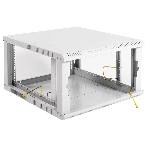 Шкаф телеком. настенный разборный 6U (600х520) дверь стекло, черный (ШРН-Э-6.500-9005), фото7