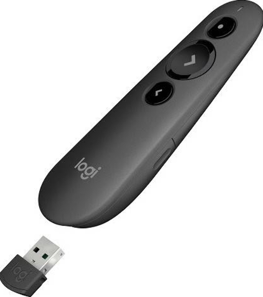 Презентер Logitech R500s Graphite черный, Bluetooth + 2.4 GHz, USB-ресивер, 3 программируемых кнопки, лазерная указка