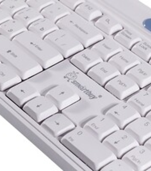 Комплект клавиатура+мышь Smartbuy 107AG беспроводной, USB, 1200 DPI, бело-голубой