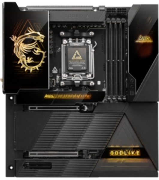 Материнская плата MSI MEG X870E GODLIKE, AM5, AMD X870E, 4xDDR5, 4xSATA, 7xM.2, 2xPCIe 5.0 x16, 1xPCIe 4.0 x4, 2xUSB-C DP, 1x10G LAN, 1x5Gb LAN, Wi-Fi 7, Bluetooth 5.4, 2xUSB-C 40Gbps, 5xUSB-C 10Gbps, 1xUSB-C 20Gbps, 8xUSB-A 10Gbps, 4xUSB-A 5Gbps, 4xUSB-A 2.0, 1xS/PDIF, 2x3.5 мм, 7.1, E-ATX