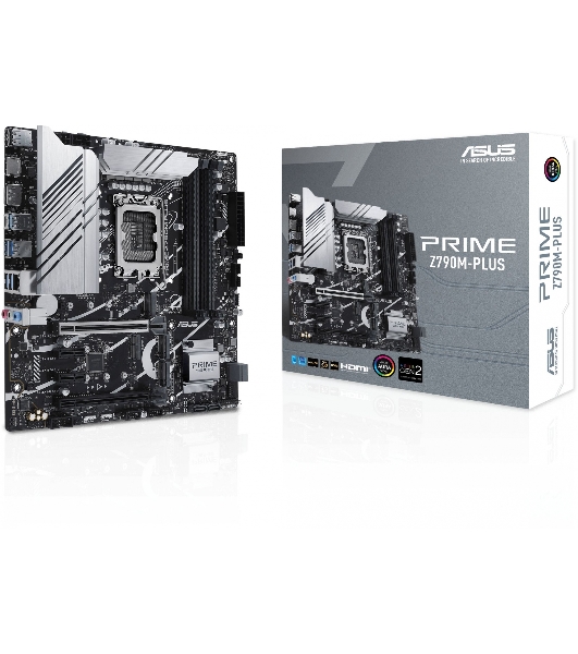 Материнская плата ASUS PRIME Z790M-PLUS, LGA 1700, Intel Z790, 4xDDR5, 4xSATA, 3xM.2, 1xPCIe 4.0 x4, 1xPCIe 5.0 x16, 2xPCIe x1, 1xDP, 1xHDMI, 1x 1Gb LAN, 1xUSB-C 3.2 Gen 2x2, 1xUSB 3.2 Gen 2, 4xUSB 3.2 Gen 1, 2xUSB 2.0, 3x3.5 мм, 7.1, mATX