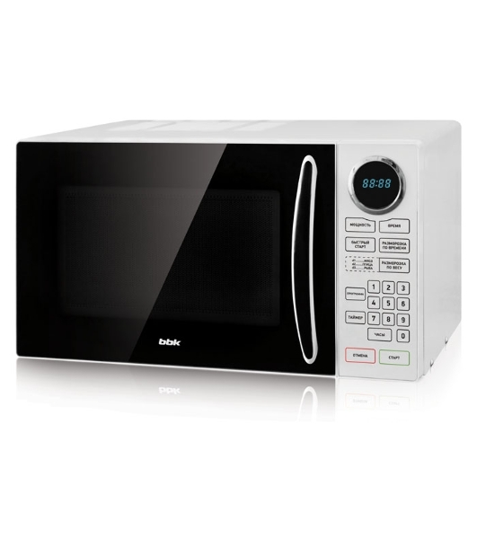 Микроволновая печь BBK 23MWS-916S/BW черный/белый, 23 л, 900 Вт, переключатели - сенсор
