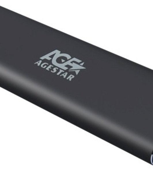 Внешний корпус USB 3.1 Type-C M.2 NVME (M-key) AgeStar 31UBNV1C (GRAY), алюминий, черный