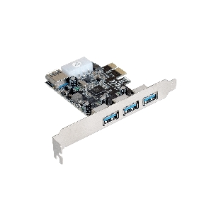 Контроллер ExeGate EXE-367 PCI-E 2.0, 3*USB 3.0 ext + 1*USB 3.0 int, разъем доп.питания (OEM)