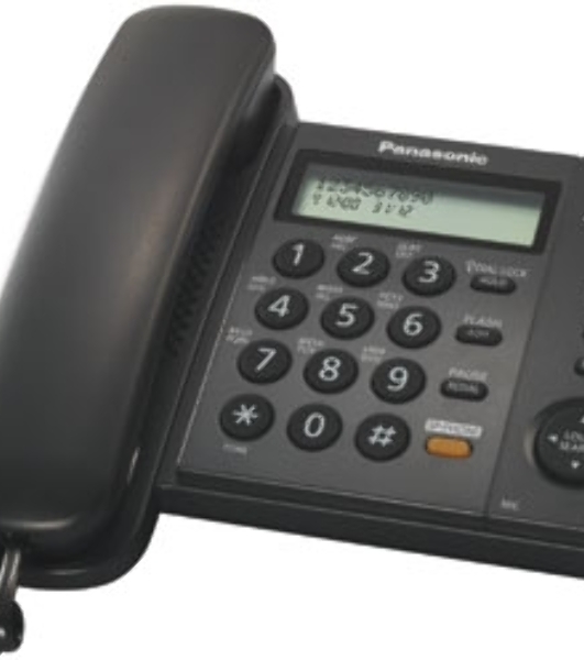 Телефон проводной Panasonic KX-TS2358RUB черный АОН,Caller ID,ЖКД,блокировка набора,выключение микрофона,кнопка 'пауза'