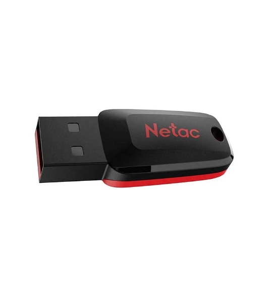Флешка USB Netac U197 (NT03U197N-032G-20BK), 32Gb, USB 2.0, R/W 25/10, черный/красный