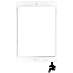 Сенсорное стекло (тачскрин) Ipad mini + stiker + IC с кнопкой Home, белое (A1432 A1454 A1455) OEM, фото2