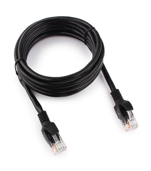 Патч-корд UTP Cablexpert cat.5e, 2м, литой, многожильный, черный