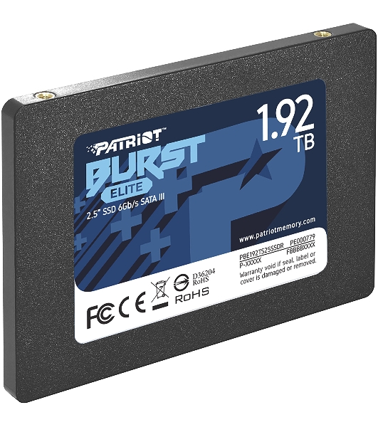 Накопитель SSD Patriot Burst Elite, 1.92Tb, SATA, 2.5', R/W 450/320