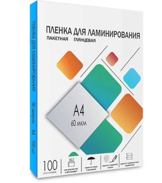 Пленка для ламинирования Heleos 60мкм A4 (100шт) глянцевая216x303мм LPA4-60