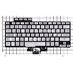 Клавиатура для ноутбука Asus ROG Zephyrus G14 GA401 серебристая c подсветкой маленький энтер, фото2