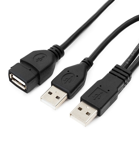 Кабель удлинитель USB 2.0 2xAM/AF 1.8м Gembird PRO, позол.конт., черный, пакет