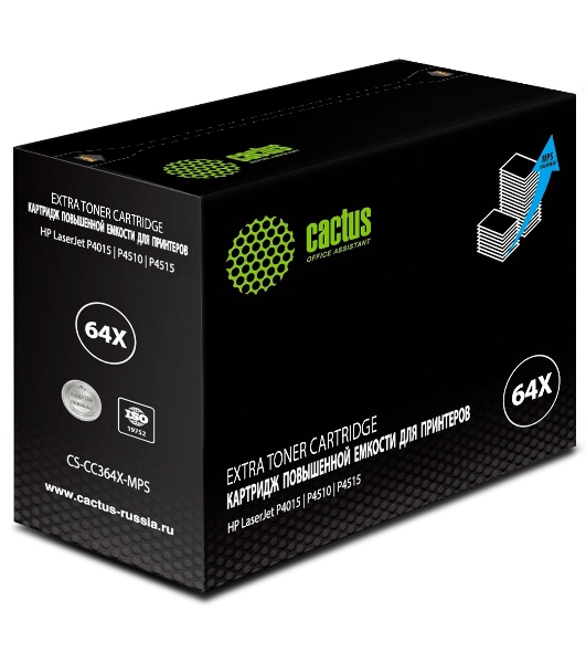 Картридж лазерный Cactus CS-CC364X-MPS черный (30000стр.) для HP LJ P4015/P4515