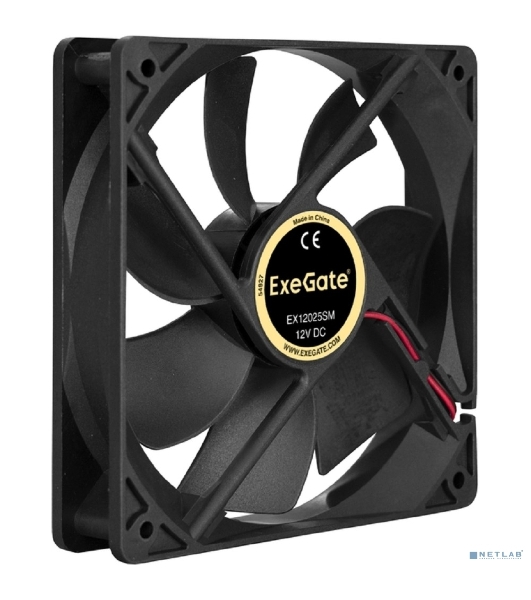 Вентилятор для корпуса ExeGate EX12025SM черный, 120 мм, 1500 об/мин, 24 дБ, Molex