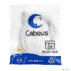 Шнур комм. Cabeus, кат. 5е, неэкр., U/UTP, RJ45/RJ45, LSZH, AWG24, 2м, белый, фото 1