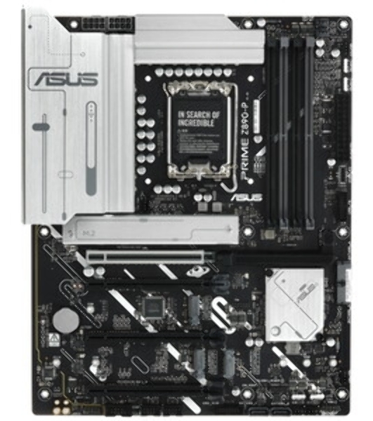 Материнская плата ASUS PRIME Z890-P, LGA 1851, Intel Z890, 4xDDR5, 4xSATA, 4xM.2, 1xPCIe 5.0 x16, 2xPCIe 4.0 x4, 1xPCIe 4.0 x1, 1xHDMI, 1xDP, 1xUSB-C (видеовыход), 1x 2.5Gb LAN, 4xUSB-A 2.0, 2xUSB-A 3.2 Gen 1, 1xUSB-A 3.2 Gen 2, 1xUSB-C 3.2 Gen 2x2, 3x3.5 мм, 7.1, ATX