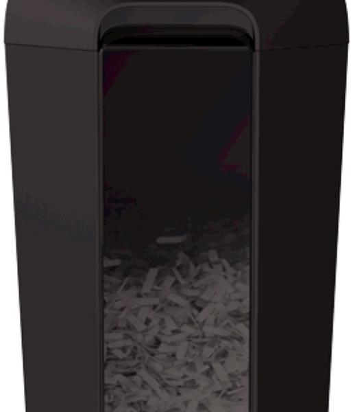Шредер Fellowes PowerShred LX65 черный (секр.P-4)/перекрестный/10лист./22лтр./скрепки/скобы/пл.карты