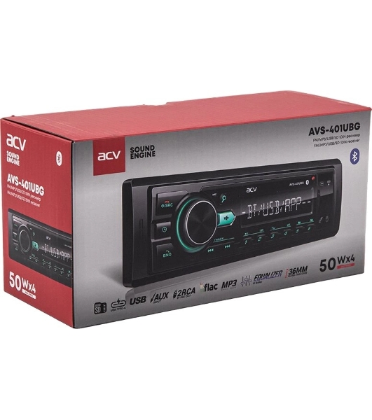Автомагнитола ACV AVS-401UBG, 1 DIN, Bluetooth, USB Type-A, AUX