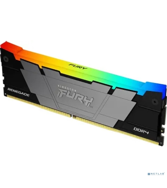 Оперативная память Kingston Fury Renegade, DDR4, 8Gb (1x8GB), 3200MHz, CL16, DIMM, с радиатором, серебристый, RGB, черный