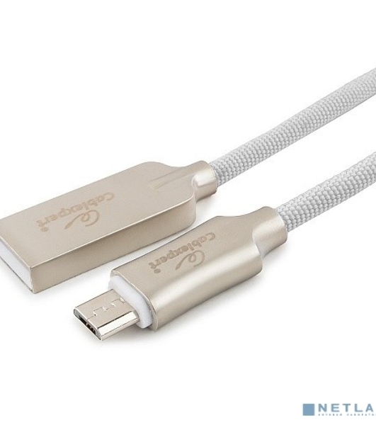Кабель USB2.0 Cablexpert CC-P-mUSB02W-1.8M, AM/microB, серия Platinum, длина 1.8м, белый, блистер