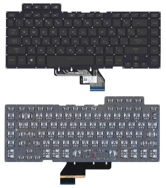 Клавиатура для ноутбука Asus ROG GU502 черная c подсветкой маленький энтер