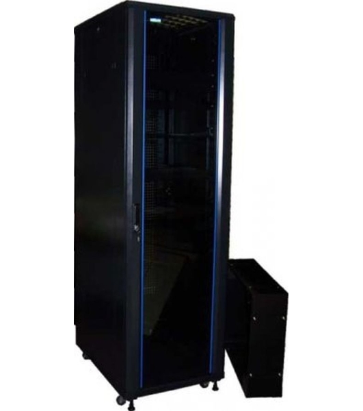 Шкаф 19' Business, 27U 600x1000, черный, передняя дверь стекло, задняя дверь распашная металл