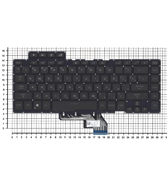 Клавиатура для ноутбука Asus ROG GU502 черная c подсветкой маленький энтер