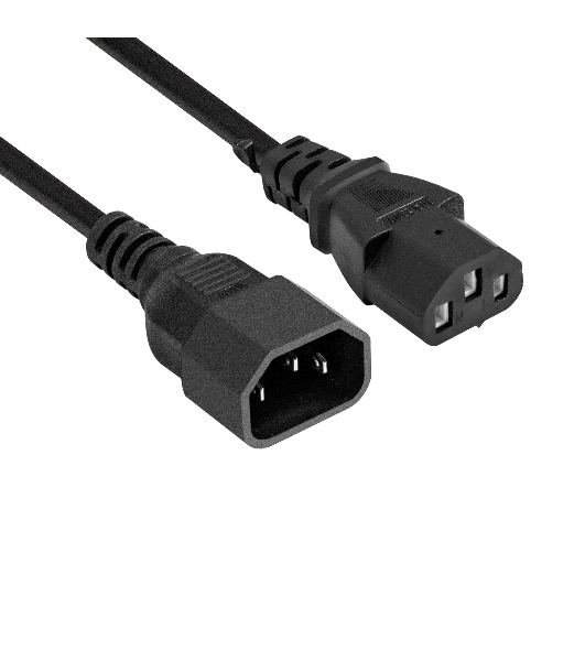 Кабель питания ExeGate Power EC-1P (C13->C14, VDE-250V-3*1.0мм2, медь, черный, 16A, 1 м)