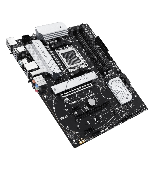 Материнская плата ASUS PRIME B650-PLUS WIFI, AM5, AMD B650, 4xDDR5, 4xSATA, 2xM.2, 1xPCIe 4.0 x16, 2xPCIe 4.0 x1, 1xDP, 1xHDMI, 1x2.5Gb LAN, Wi-Fi 6E, Bluetooth 5.3, 4xUSB-A 10Gbps, 2xUSB-A 5Gbps, 2xUSB-A 2.0, 5x3.5 мм, 7.1, ATX