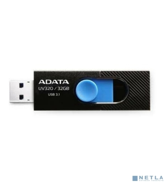 Флешка USB ADATA UV320 (AUV320-32G-RBKBL), 32Gb, USB 3.2 Gen 1, R/W 100/30, черный/голубой