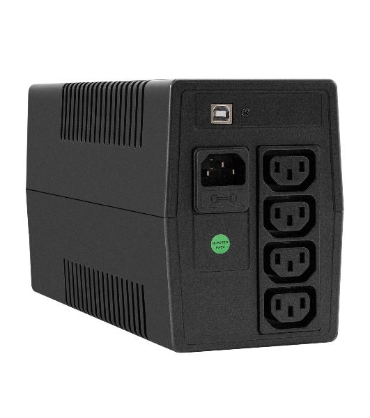 Источник бесперебойного питания ExeGate Power NB-650.LED.AVR.4C13.USB (650VA/390W, LED, AVR, 4*C13, USB, батарея 12V 7Ah, черный)
