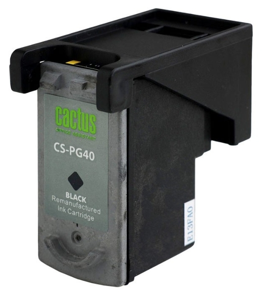 Картридж струйный Cactus CS-PG40 черный (18 мл) для Canon Pixma MP150/MP160/MP170/MP180/MP210/MP220/MP450/MP460/MP470/iP1200/iP1300/iP1600/iP1700/iP1800/iP190