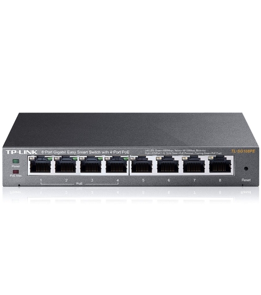 Коммутатор TP-Link SMB TL-SG108PE Easy Smart гигабитный 8-портовый коммутатор с 4 портами PoE