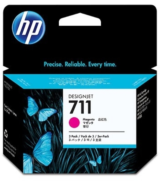 Картридж струйный HP №711 CZ135A пурпурный x3уп. для HP DJ T120/T520