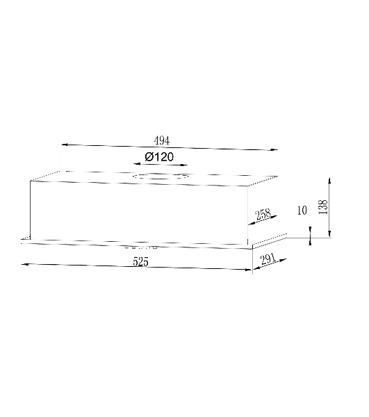 Вытяжка встраиваемая LEX GS Bloc LIGHT 600 нержавеющая сталь, 53 см, 500 куб. м/ч, 44 дБ