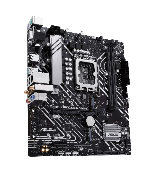 Материнская плата ASUS PRIME H610M-A WIFI, LGA 1700, Intel H610, 2xDDR5, 4xSATA, 2xM.2, 1xPCIe 4.0 x16, 1xDP, 1xHDMI, 1xVGA, 1x1Gb LAN, 1xUSB 3.2 Gen 2, 4xUSB 2.0, 3x3.5 мм, 7.1, mATX