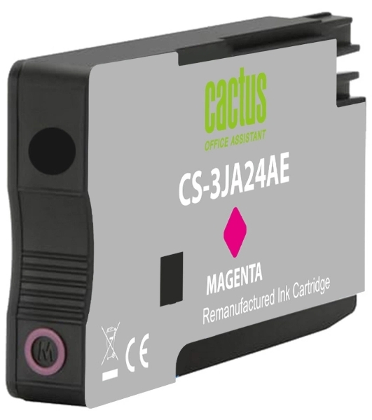 Картридж струйный Cactus CS-3JA24AE 963 пурпурный пигментный (11 мл) для HP OfficeJet 9010/9012/9013/9014/9015/9016/9019/9020/9025