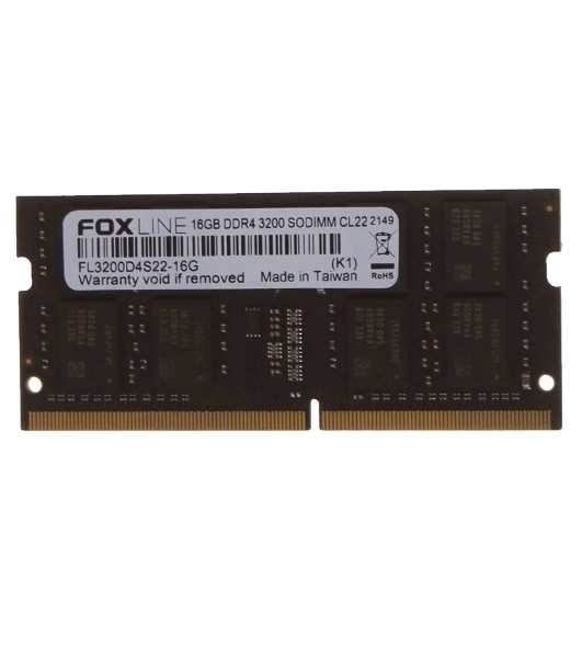 Оперативная память Foxline, DDR4, 16GB (1x16 GB), 3200 MHz, CL22, SO-DIMM