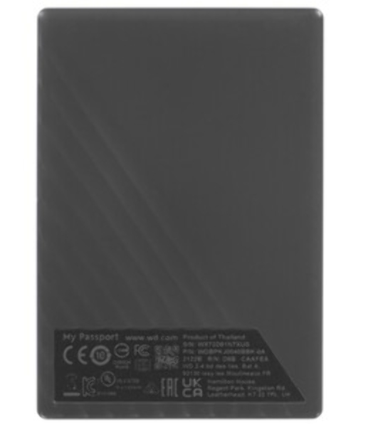 Внешний HDD 2.5' Western Digital My Passport, 4TB, USB 3.2 Gen 1 Type-A, 5400 rpm, черный