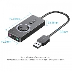 Внешняя звуковая карта Vention USB c регулятором громкости Черная, фото24