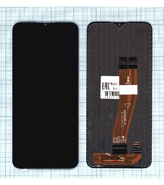 Дисплей (модуль) для Samsung Galaxy A03S SM-A037F в сборе с тачсркином (full size) черный