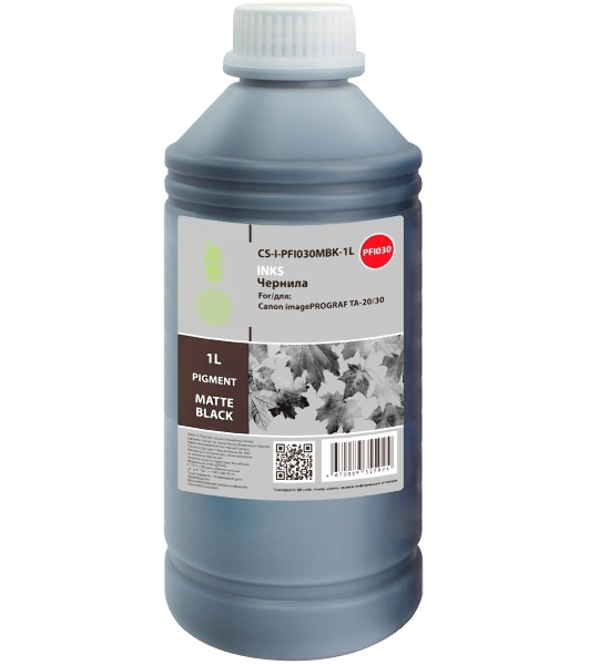 Чернила Cactus CS-I-PFI030MBK-1L PFI-030 черный матовый 1000мл для Canon imagePROGRAF TA-20/30