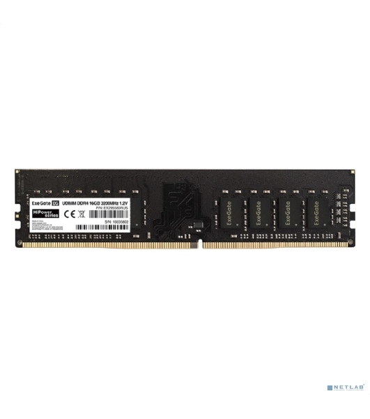 Оперативная память Exegate, DDR4, 16GB (1x16 GB), 3200 MHz, CL19, DIMM, OEM