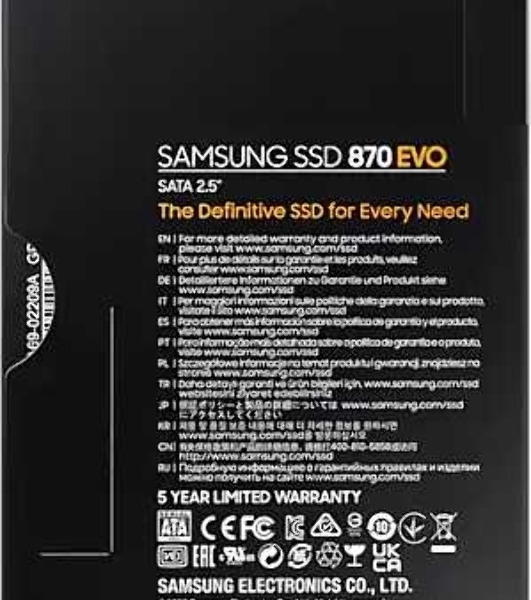Накопитель SSD Samsung 4Tb 870 EVO, V-NAND, 2.5', SATA III, [R/W - 530/560 Mb/s]