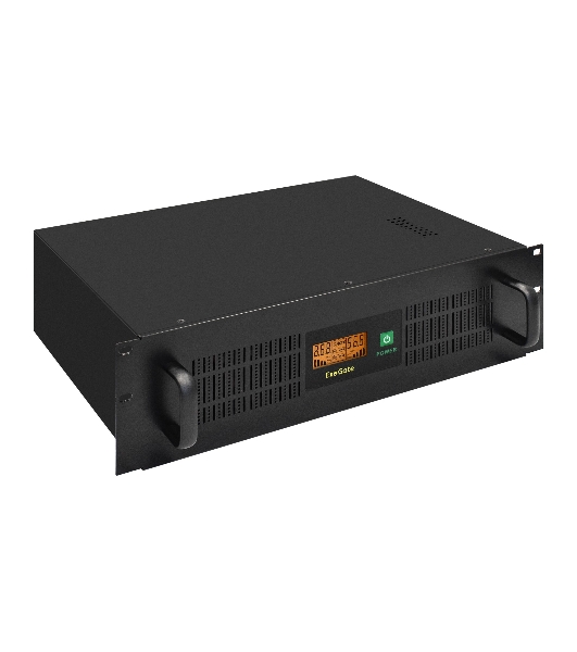 Источник бесперебойного питания ExeGate EX293056RUS ServerRM UNL-1500.LCD.AVR.2SH.4C13.RJ.USB.3U 1500VA/900W, LCD, AVR, 2*Schuko+4*C13, RJ45/11, USB, 3U, установка в стойку, черный