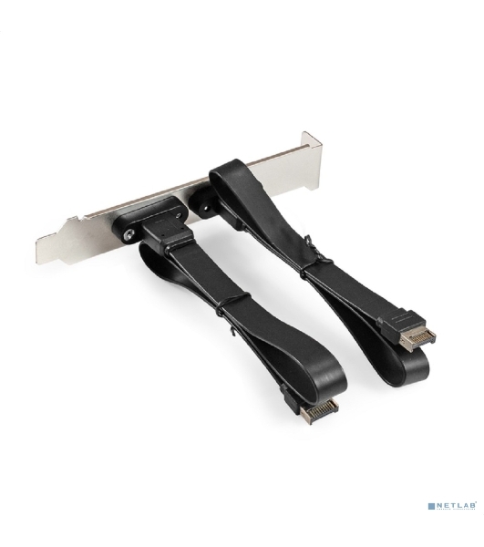 Планка портов в корпус 2xType-C SuperSpeed+ ExeGate BrctUSB32E-2C (USB3.2 Gen2 2xType-E 20Pin Male --> 2xType-C USB 3.2 Gen 2, SuperSpeed+ скорость до 10 Гбит/с, кабель 30 см)