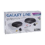 Плитка Galaxy Line GL 3002, белый, электрическая, 2500 Вт (1000Вт+1500Вт), 2 закрытых нагревательных элемента, макс. нагрузка 10 кг, диаметр нагрев. элементов 155 и 185 мм, металлический корпус покрыт эмалью, плавная регулировка температуры нагрева, 2 индикатора работы, фото4