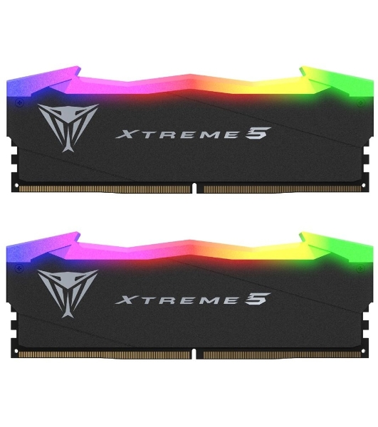Оперативная память Patriot Viper Xtreme 5, DDR5, 48GB (2x24GB), 8000MHz, CL38, DIMM, с радиаторами, RGB, черный