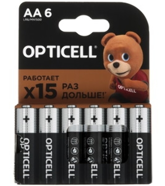 Элемент питания алкалиновый AA/LR6 (блист. 4шт) Basic Opticell 5051001